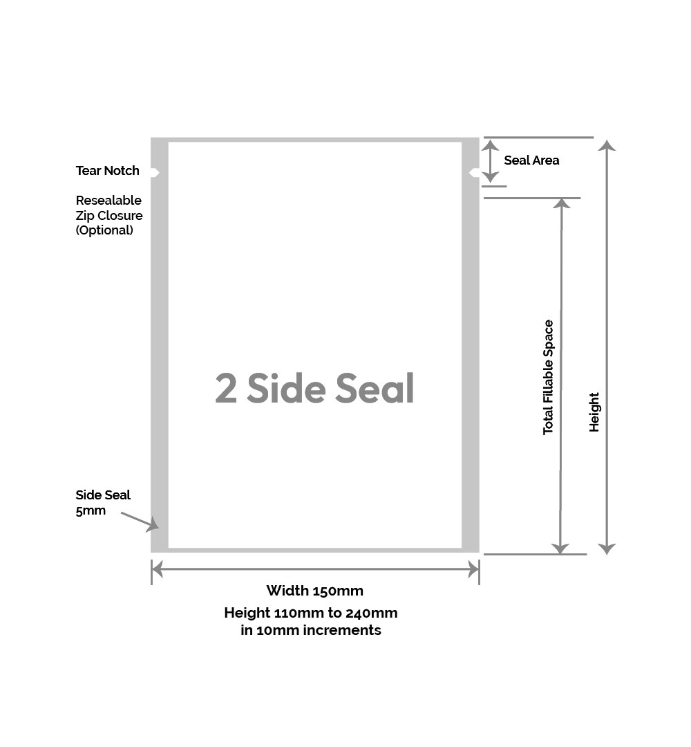 Layflat Pouch 2-Side Seal_Tear 150mm
