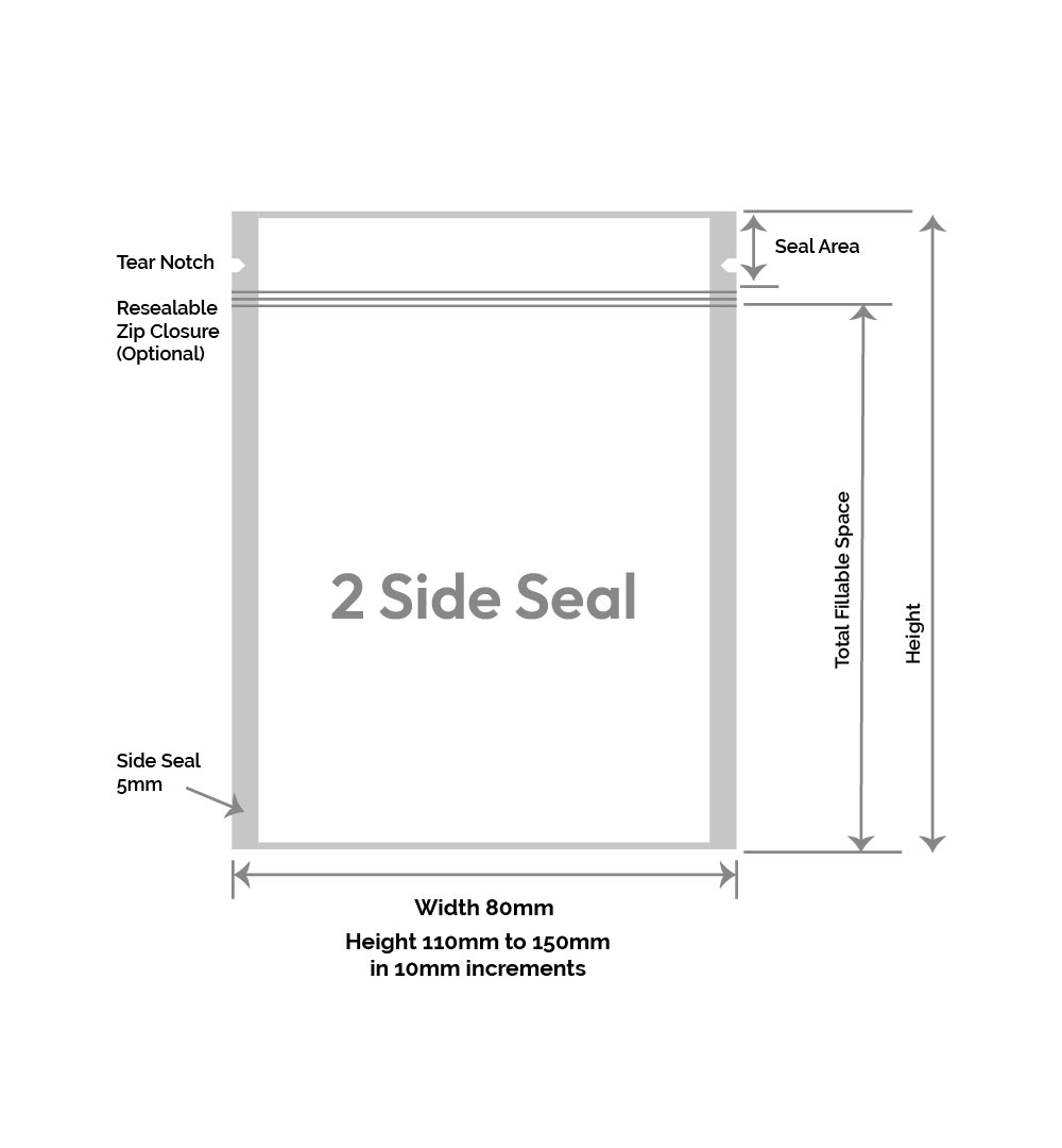 Layflat Pouch 2-Side Seal_Zipper 80mm