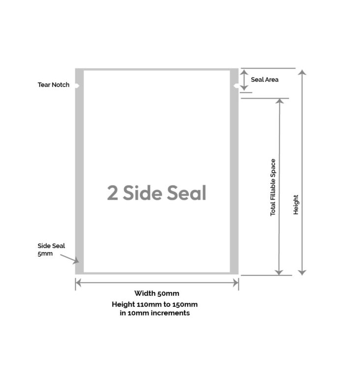 Layflat Pouch 2-Side Seal_Tear 50mm
