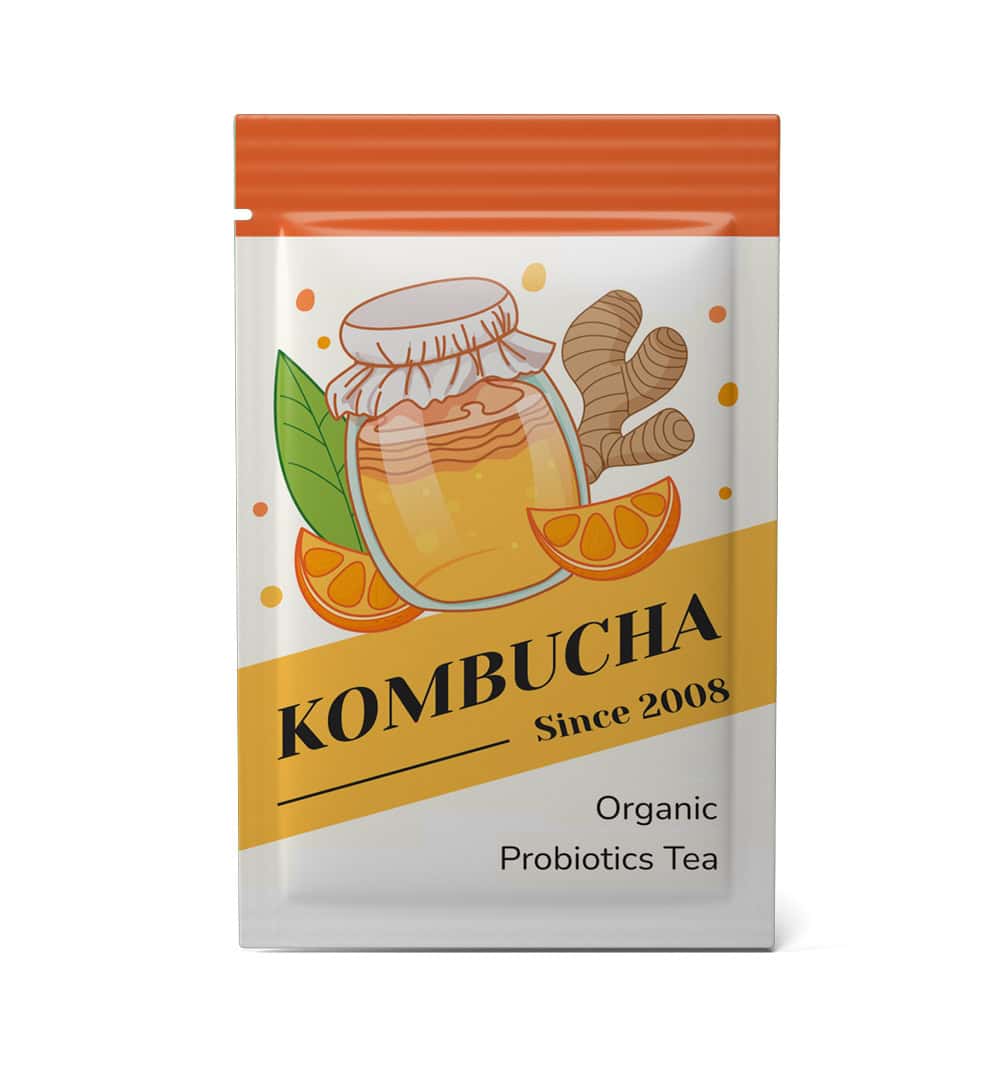 layflat pouch packaging kombucha tea