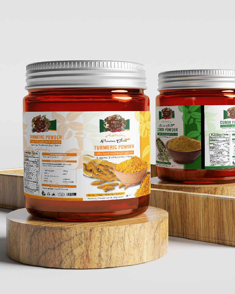 white PP stickers showcase for spices