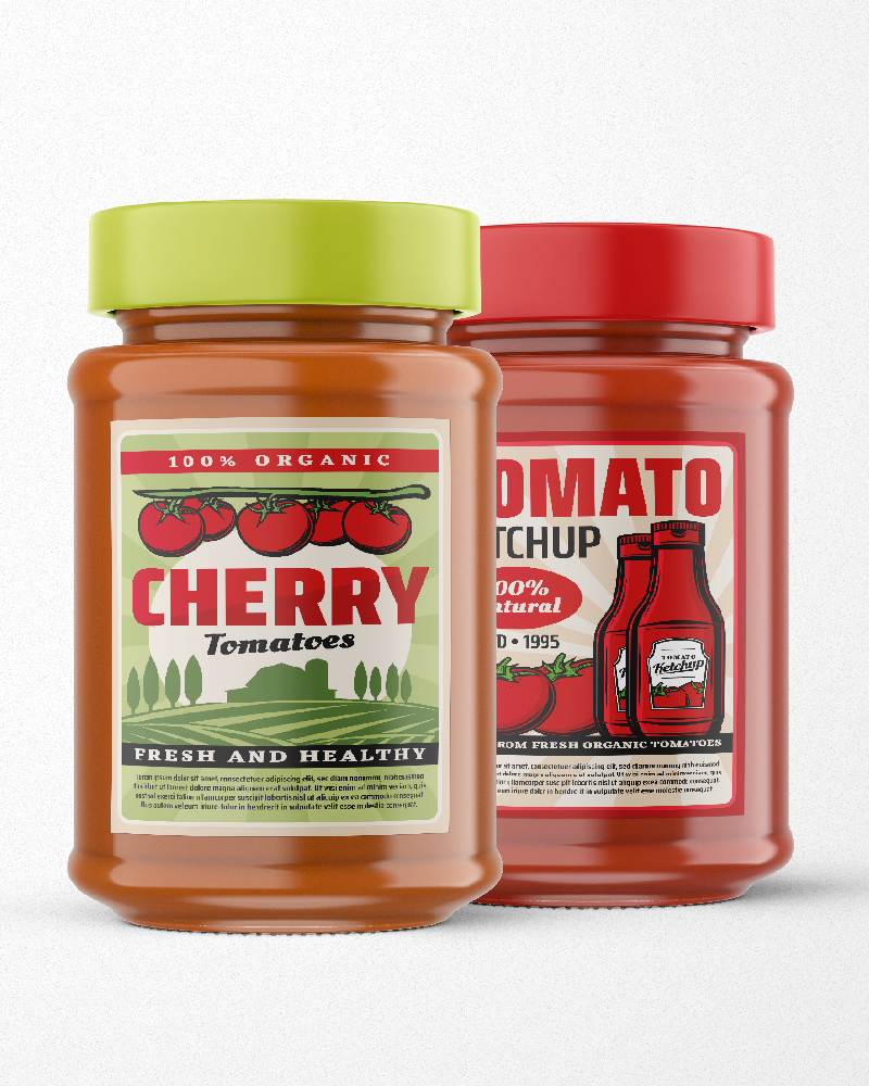 white PP stickers showcase hot sauce