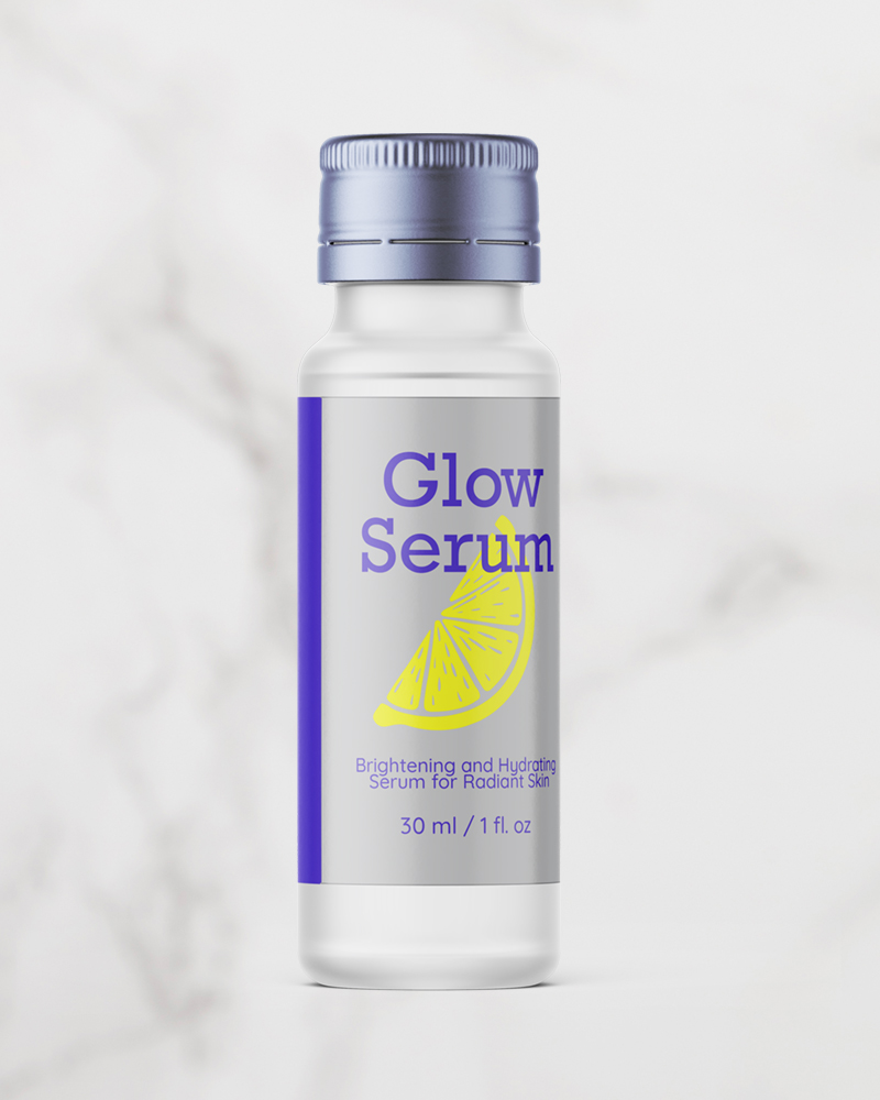 metallic stickers showcase beauty serum