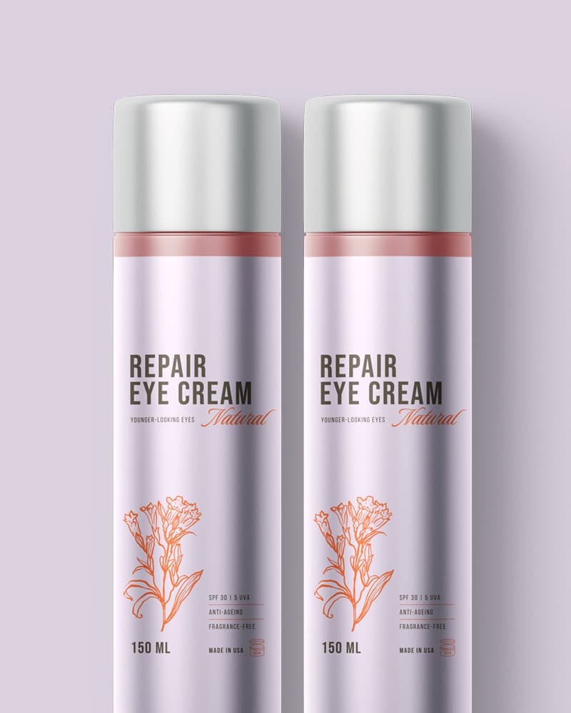 metallic stickers showcase eyecream
